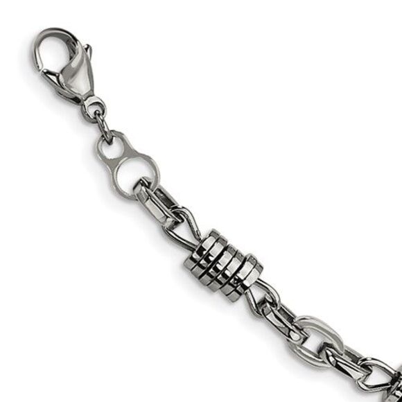 Men's Stainless Steel 6mm Disk Link Chain Necklace, 20 Inch - Picture 3 of 6